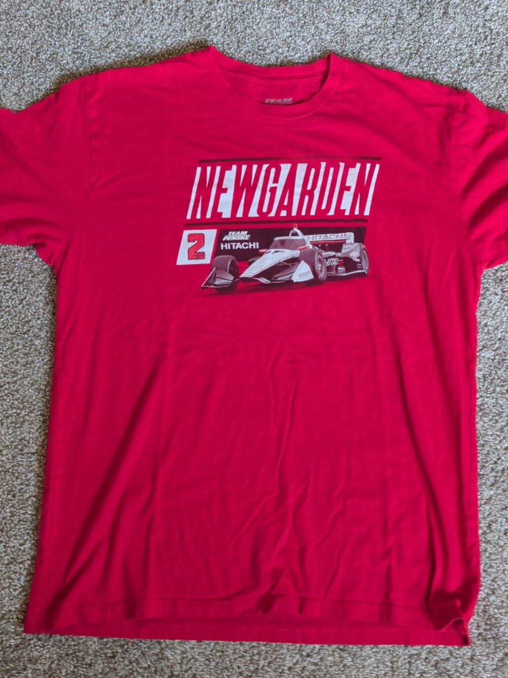 Josef Newgarden XL Red Short Sleeve Team Penske Indycar Hitachi Shirt